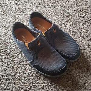 Olukai grey slip on shoes